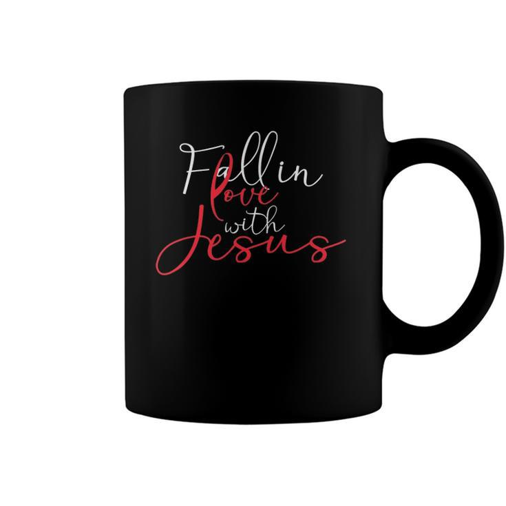 Fall In Love With Jesus Religious Prayer Believer Bible Gift Coffee Mug