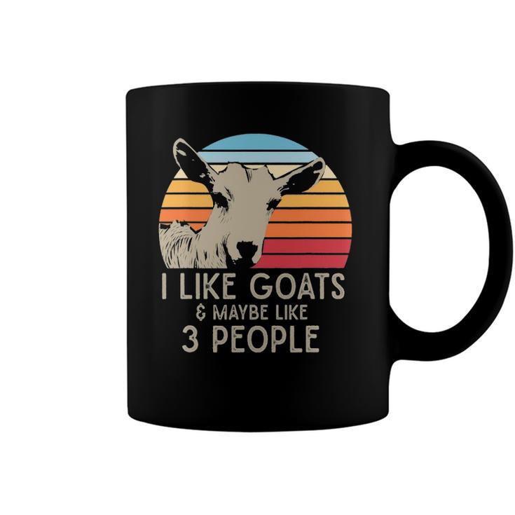 Farm Animal I Like Goats And Maybe Like 3 People Retro Goat Coffee Mug