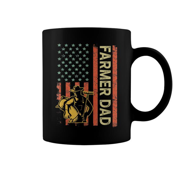 Farmer Dad American Flag Fathers Day 4Th Of July Patriotic  Coffee Mug