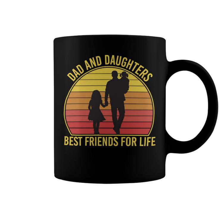 Father Grandpa Dad And Daughters Best Friends For Life Vintage137 Family Dad Coffee Mug