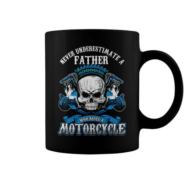 Father Grandpa Dad Biker Gift Never Underestimate Motorcycle Skull544 Family Dad Coffee Mug