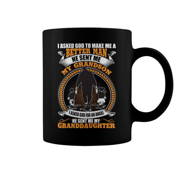 Father Grandpa God Sent Me My Grandson Granddaughter Fathers Day 138 Family Dad Coffee Mug