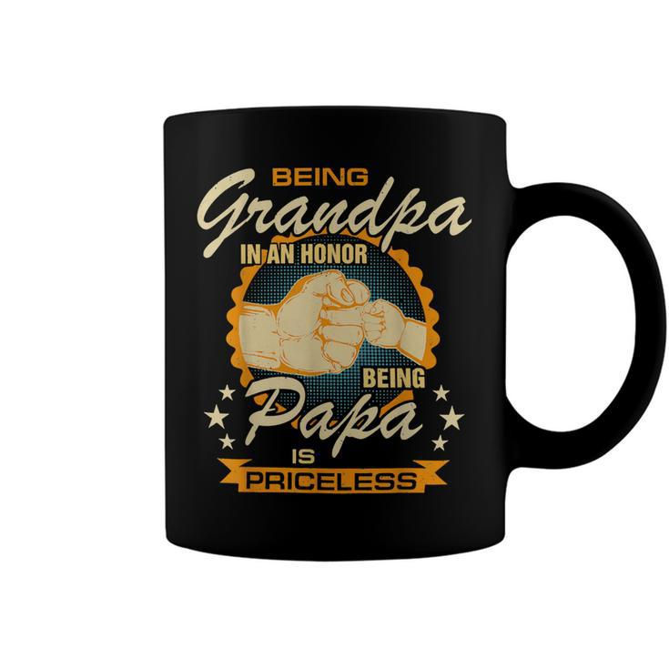 Father Grandpa Mens Being Grandpa Is An Honor Being Papa Is Priceless Best Dad 236 Family Dad Coffee Mug