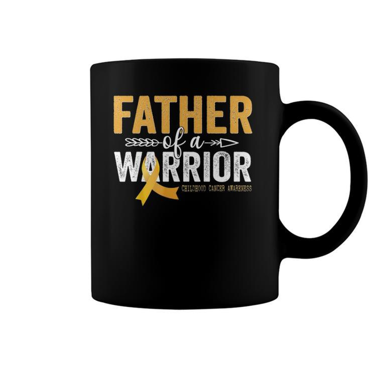 Father Of A Warrior Childhood Cancer Ribbon Oncology Coffee Mug