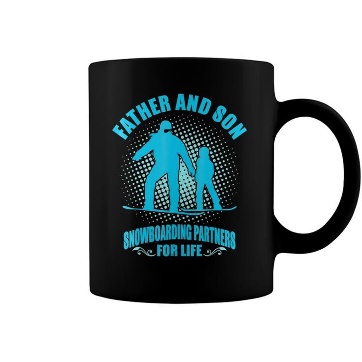 Father Son Snowboarding Partners For Life Fathers Day Coffee Mug
