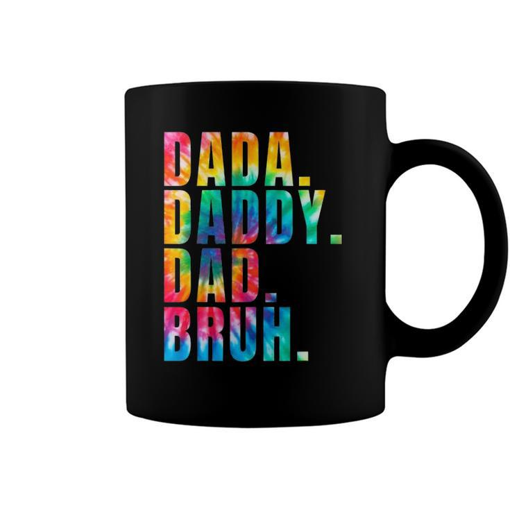 Fathers Day 2022 Dada Daddy Dad Bruh Tie Dye Dad Jokes Mens Coffee Mug