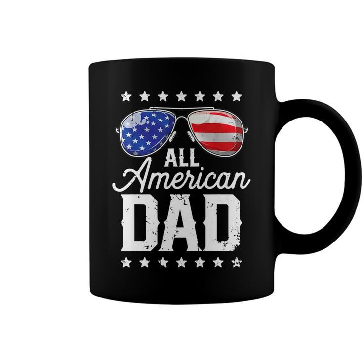 Fathers Day All American Dad 4Th Of July Us Flag   Coffee Mug