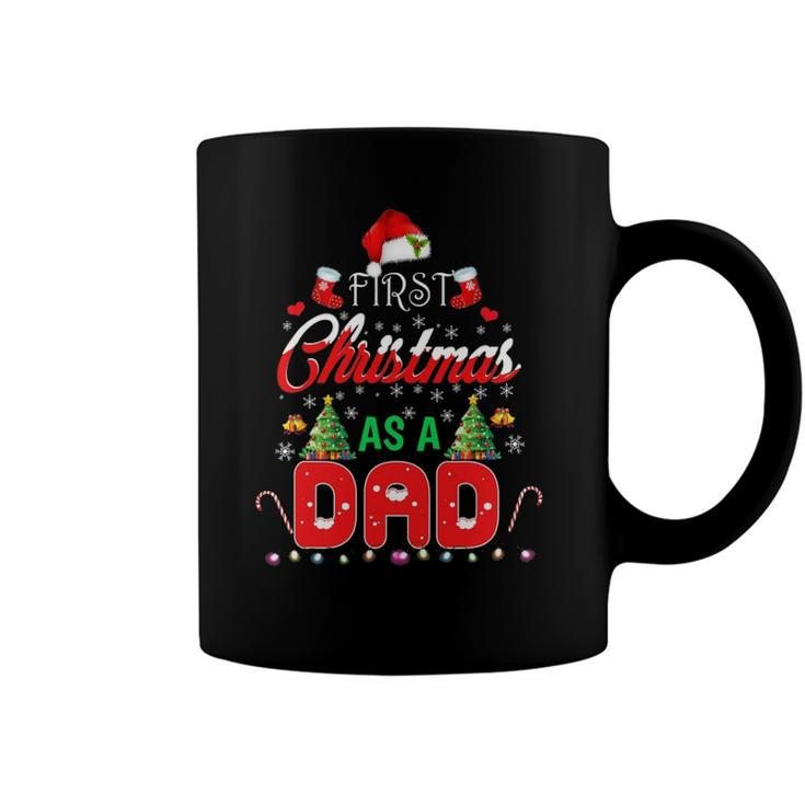 First Christmas As A Dad  Santa Hat Ugly Xmas Coffee Mug