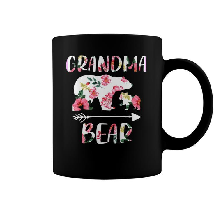 Floral Bear Matching Family Outfits Funny Grandma Bear Coffee Mug