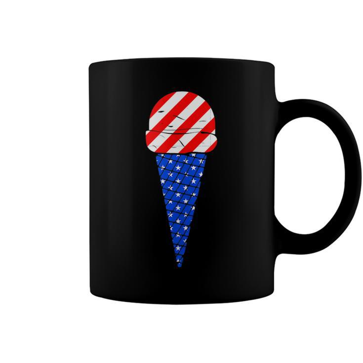 Fourth Of July American Flag Ice Cream  Coffee Mug