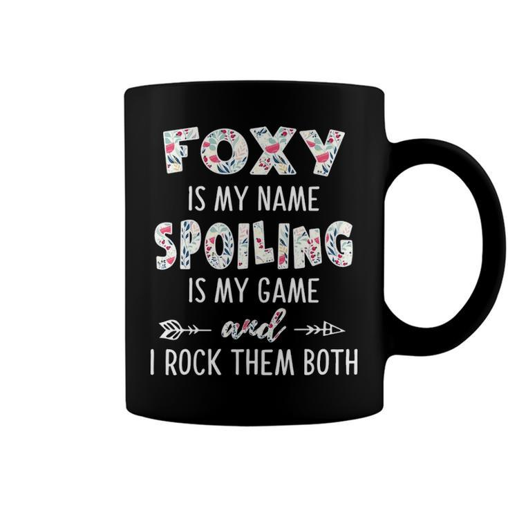 Foxy Grandma Gift   Foxy Is My Name Spoiling Is My Game Coffee Mug
