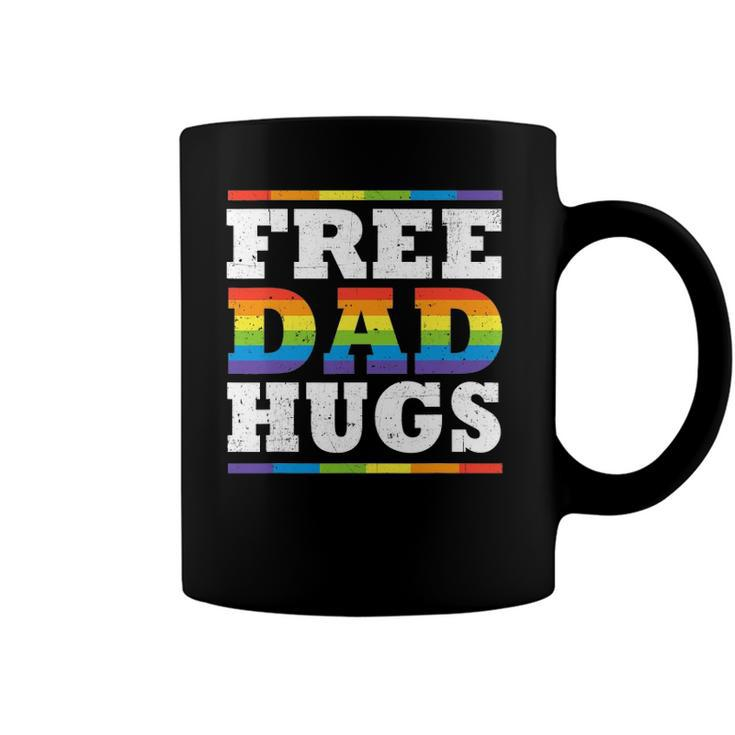 Free Dad Hugs Rainbow Lgbt Pride Fathers Day Gift Coffee Mug