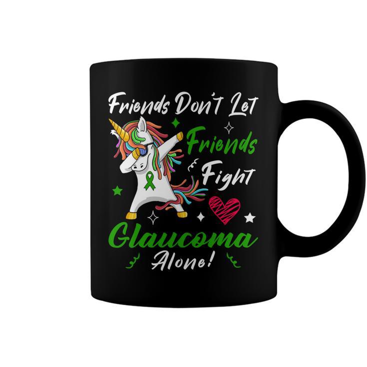 Friends Dont Let Friends Fight Glaucoma Alone  Unicorn Green Ribbon  Glaucoma  Glaucoma Awareness Coffee Mug