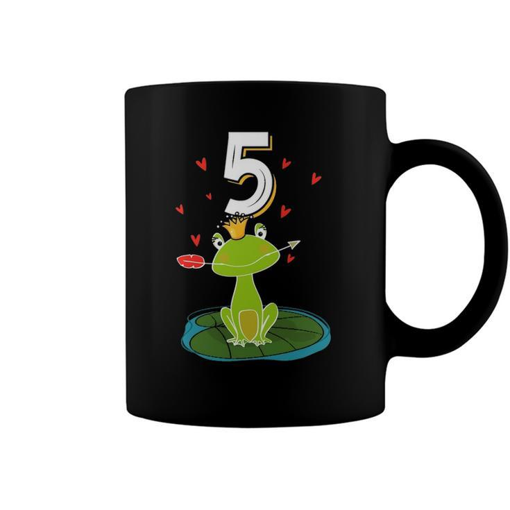 Frog Animal Lovers 5Th Birthday Girl B-Day 5 Years Old Coffee Mug