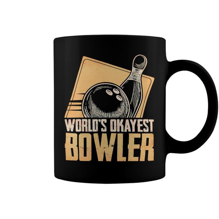 Funny Bowling Player Worlds Okayest 223 Bowling Bowler Coffee Mug