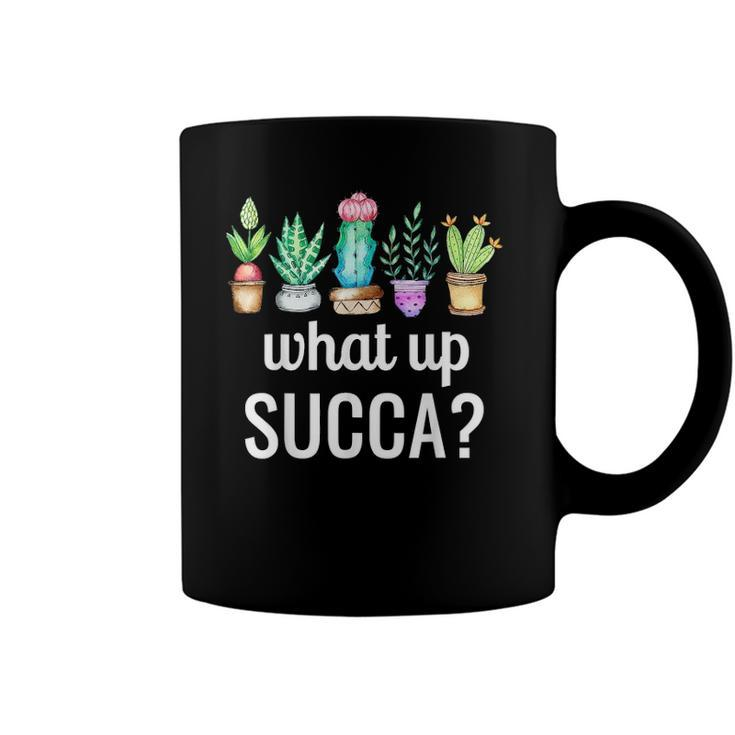 Funny Cactus Garden Costume What Up Succa Tee For Men Women Coffee Mug