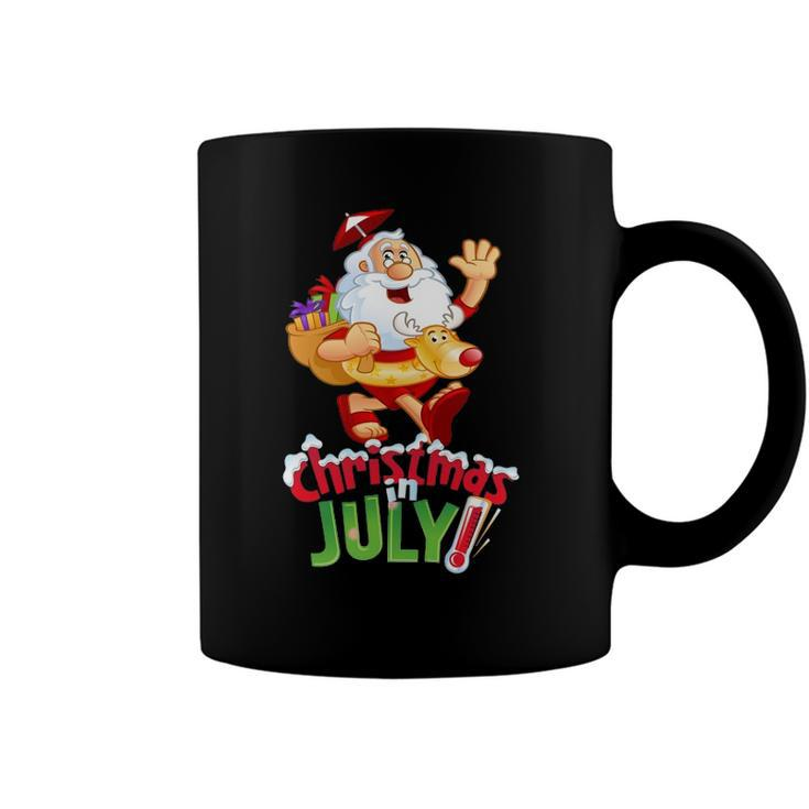 Funny Christmas In July  Summer Reindeer Float Xmas Coffee Mug