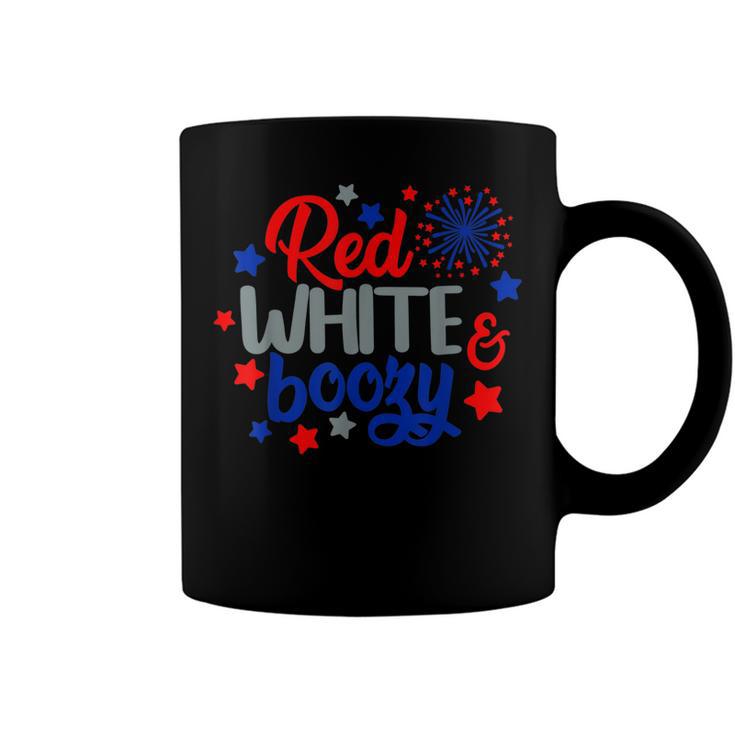 Funny Fourth Of July 4Th Of July Red White And Boozy Coffee Mug