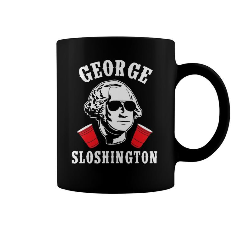 Funny George Sloshington 4Th Of July Aviator American Coffee Mug