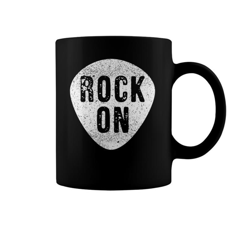Funny Guitarist Guitar Pick Rock On Music Band Coffee Mug