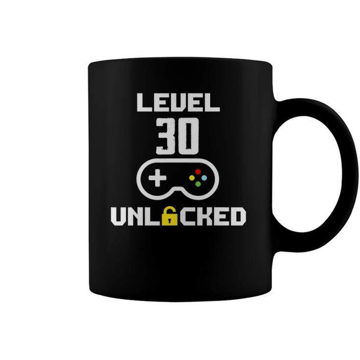 Funny Level 30 Unlocked Video Gamer 30Th Birthday Gifts Coffee Mug