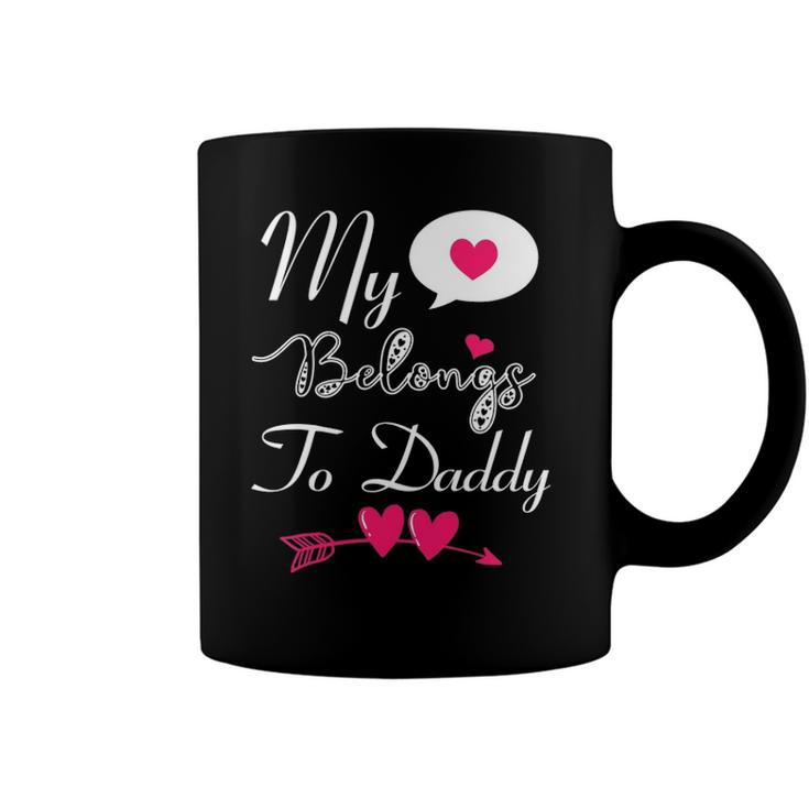 Funny My Heart Belongs To Daddy Girls Boys Valentines Day Tee Coffee Mug