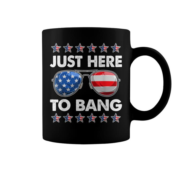 Funny Patriotic 4Th Of July Just Here To Bang Usa Sunglasses Coffee Mug