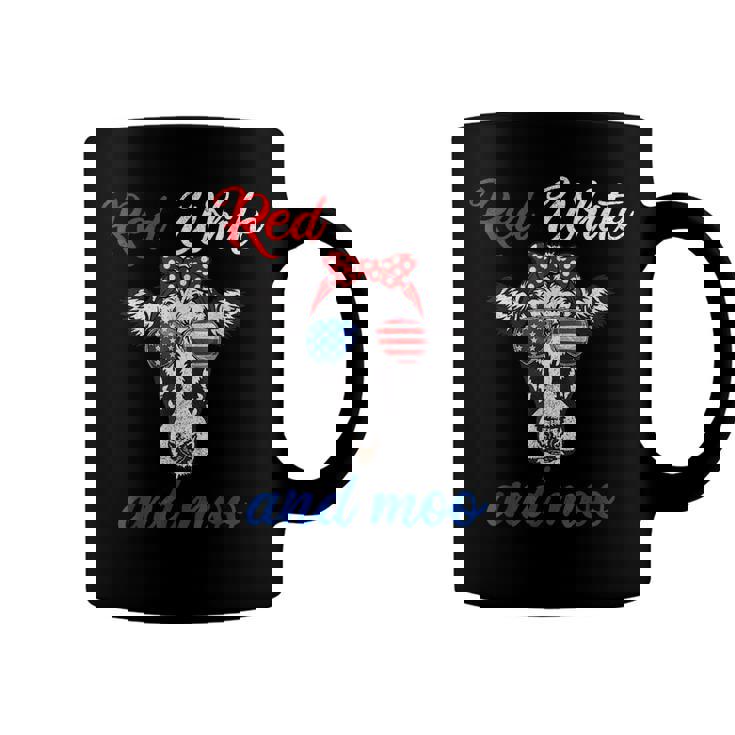Funny Red White & Moo 4Th Of July Apparel Usa Patriotic Cow  Coffee Mug