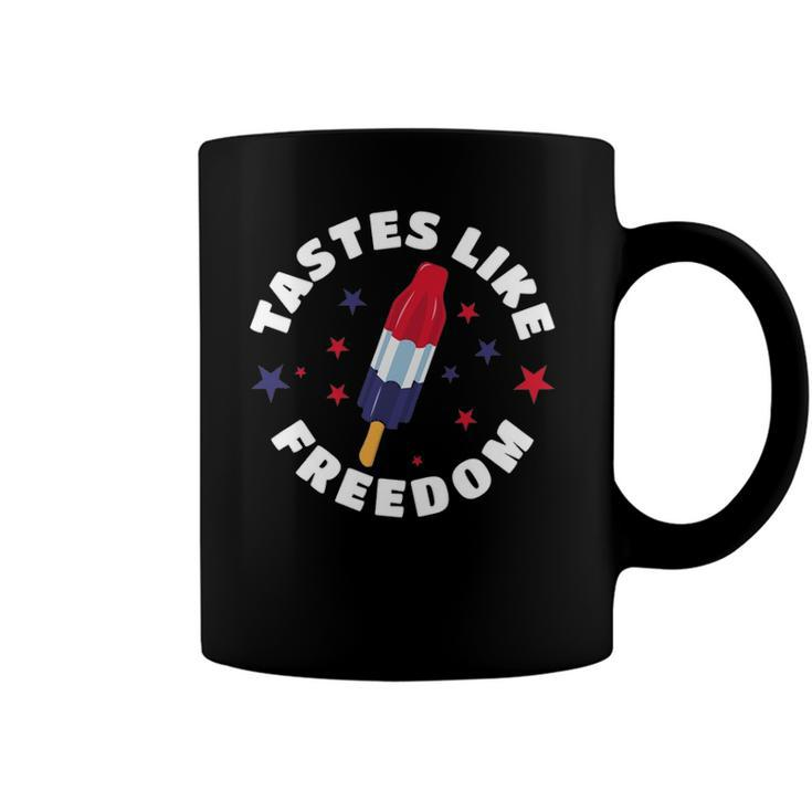 Funny Tastes Like Freedom Red White Blue 4Th Of July Party Coffee Mug