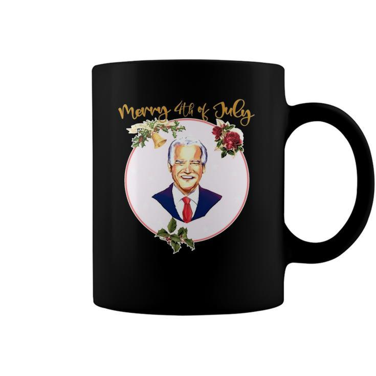 Funny Ugly Christmas Vintage Joe Biden Merry 4Th Of July Coffee Mug