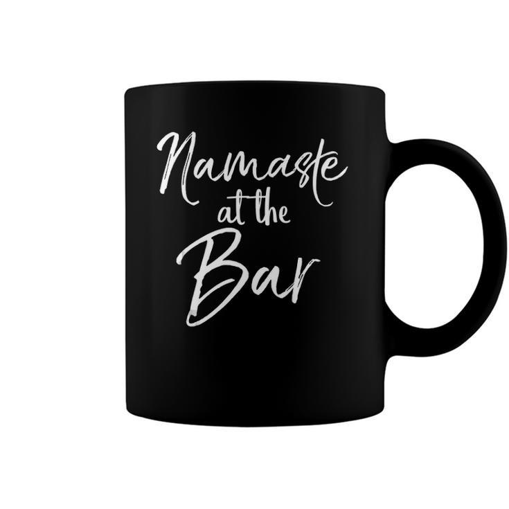 Funny Yoga Pun Alcohol Drinking Gift Cute Namaste At The Bar Coffee Mug
