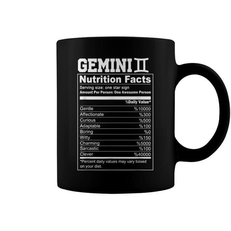 Funny Zodiac Gemini Nutrition Facts Gemini Birthday Women Coffee Mug