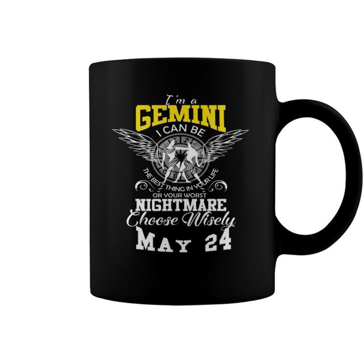 Gemini Zodiac Sign May 24 Horoscope Astrology Design Coffee Mug