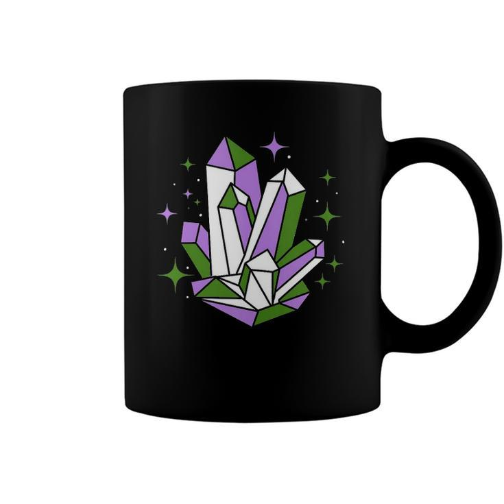 Genderqueer Pride Crystals Nonbinary Gift Coffee Mug