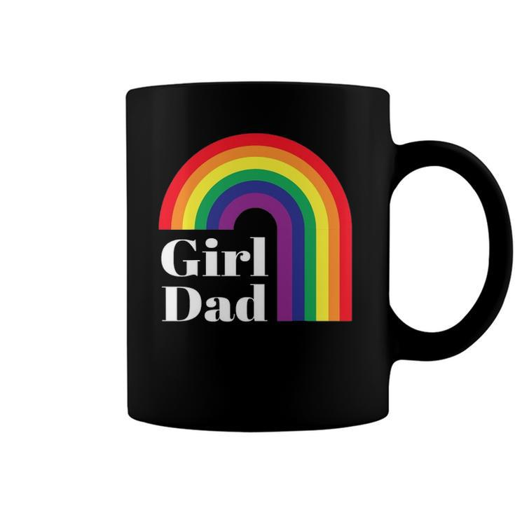 Girl Dad Outfit For Fathers Day Lgbt Gay Pride Rainbow Flag Coffee Mug