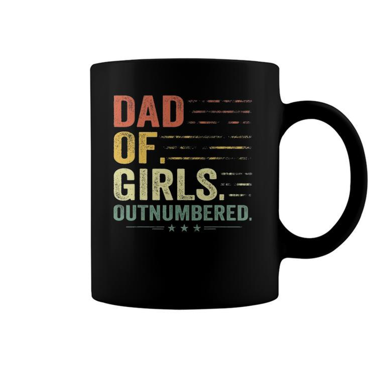 Girl Dad Outnumbered Men Fathers Day Father Of Girls Vintage Coffee Mug