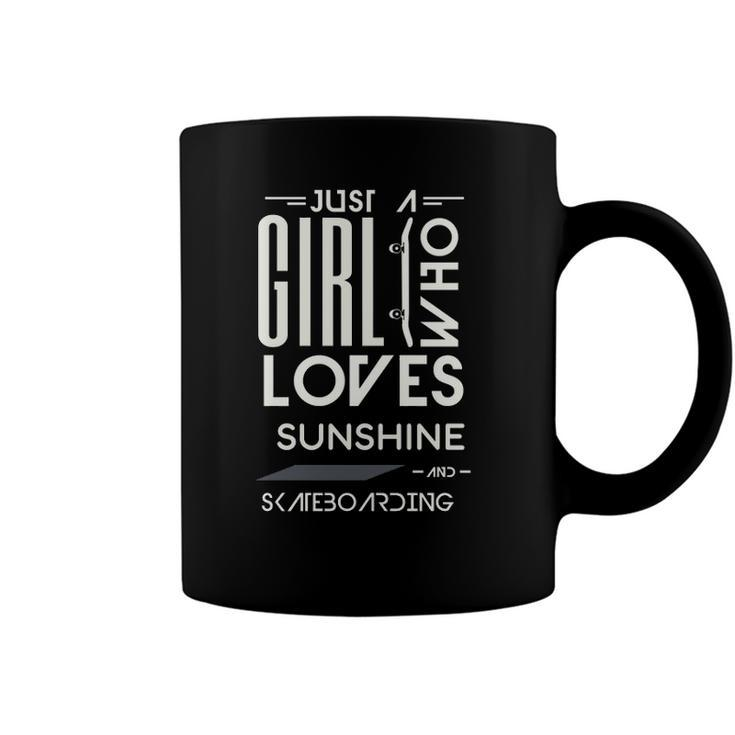 Girl Who Loves Sunshine And Skateboarding Skater  Coffee Mug