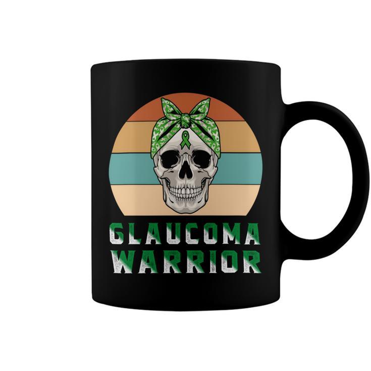 Glaucoma Warrior  Skull Women Vintage  Green Ribbon  Glaucoma  Glaucoma Awareness V2 Coffee Mug