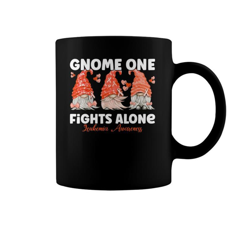 Gnome One Fights Alone Orange Leukemia Awareness Coffee Mug