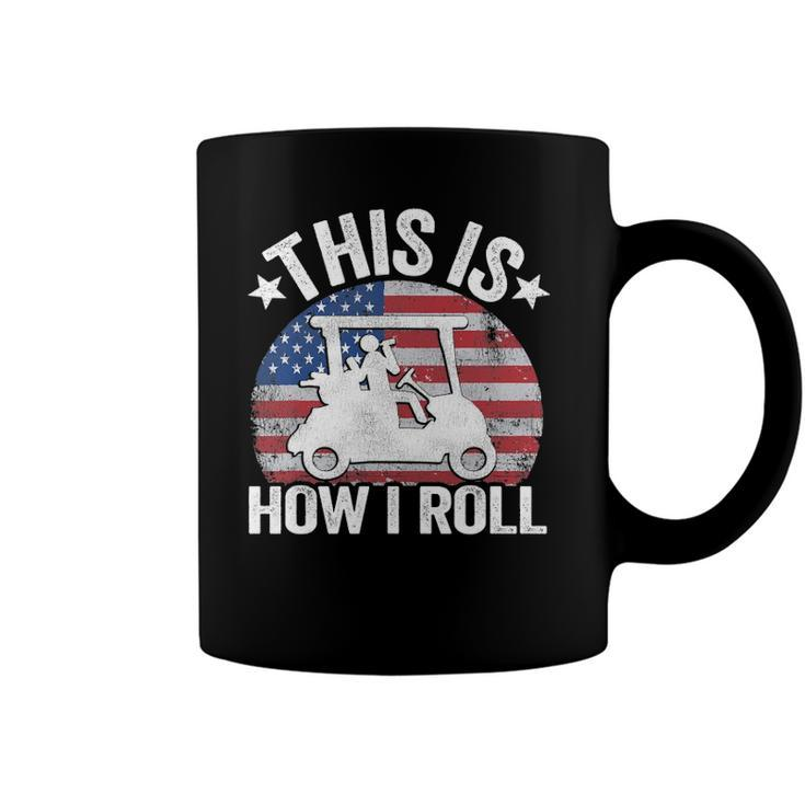 Golfing American Flag Golf Ball This Is How I Roll Golf Cart Coffee Mug
