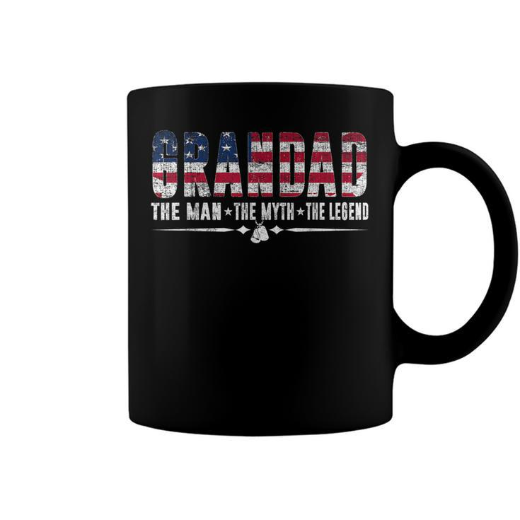 Grandad Man Myth Legend Usa Flag 4Th Of July Grandpa Dad  Coffee Mug