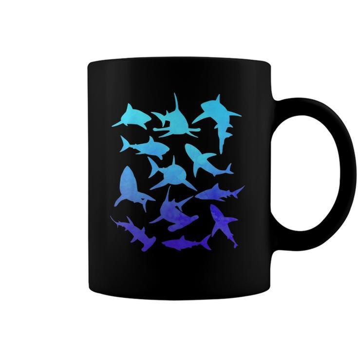 Great White Sharks Hammerhead Shark Lover Vintage Graphic Coffee Mug