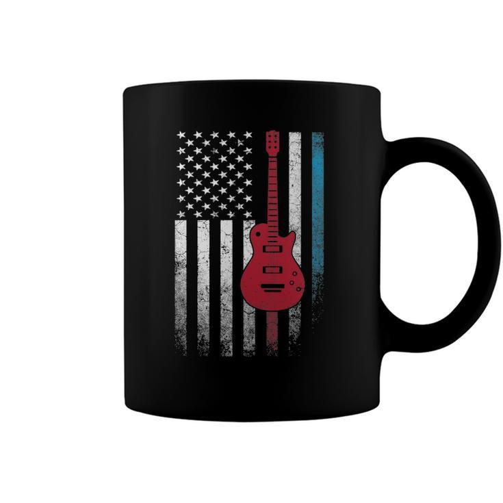 Guitar Music Musician 4Th Of July American Flag Usa America Coffee Mug