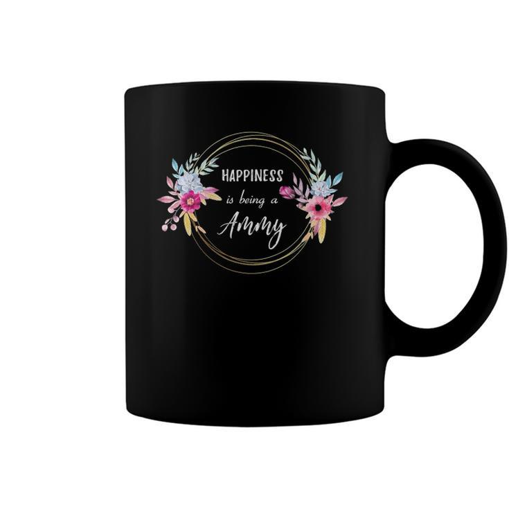 Happiness Is Being A Ammy Mothers Day Gift Grandma Flower Coffee Mug