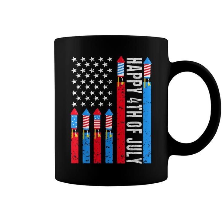 Happy 4Th Of July American Flag Fireworks Patriotic Outfits  Coffee Mug