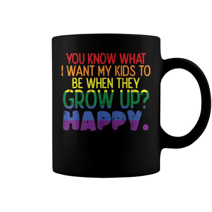 Happy Kids When Grow Up Parent Gay Pride Ally Lgbtq Month  Coffee Mug