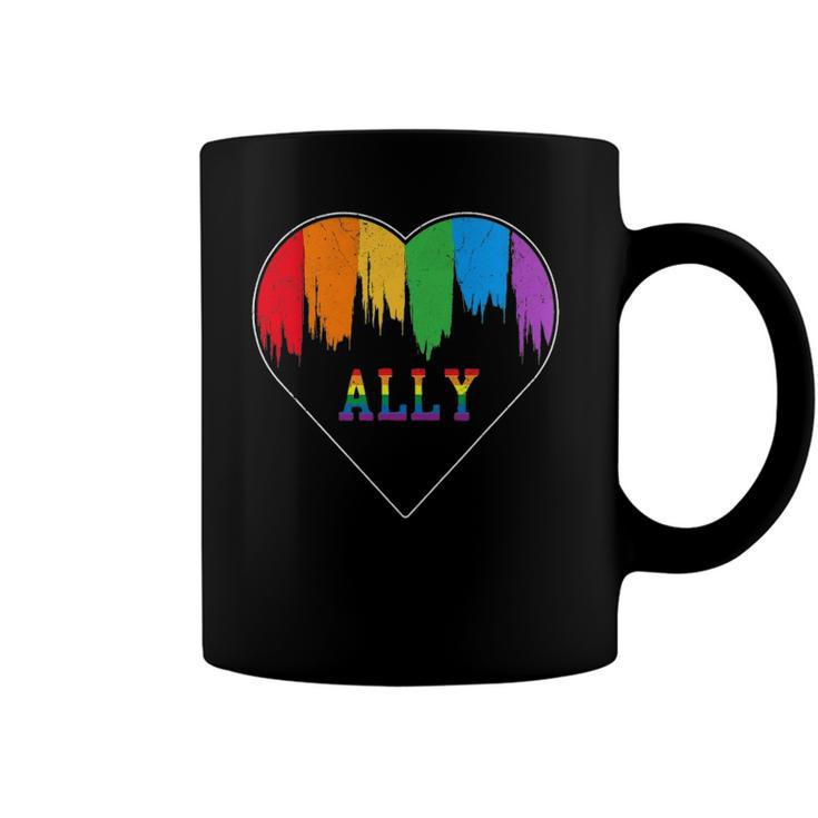 Hearts Lgbt Equality Love Lgbtq Rainbow Flag Gay Pride Ally Coffee Mug