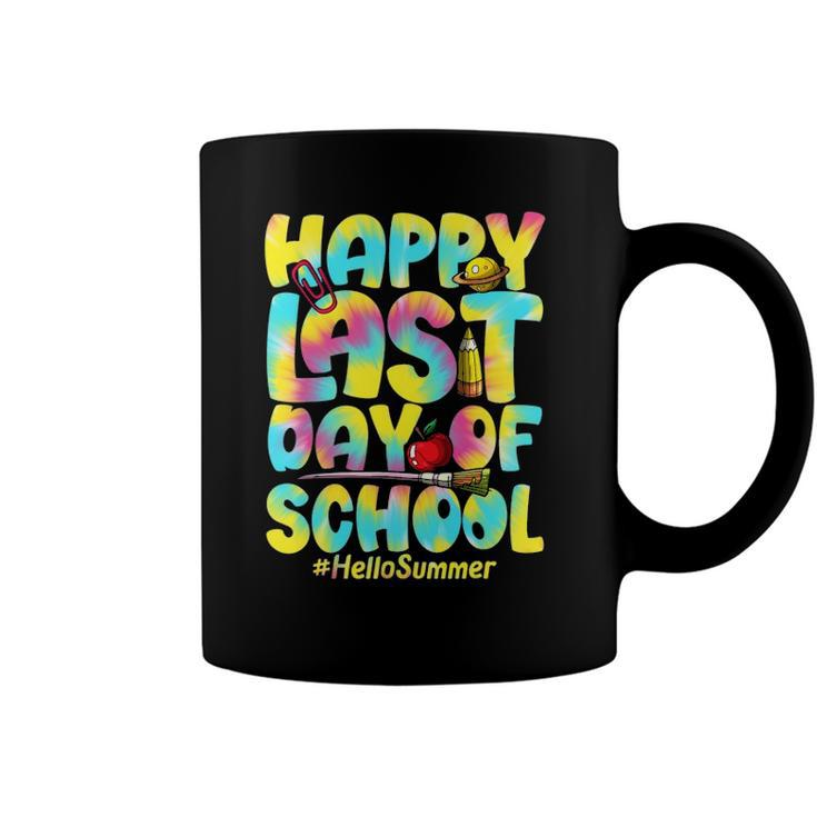 Hello Summer Happy Last Day Of School 2022 Tie Dye Vacation Coffee Mug