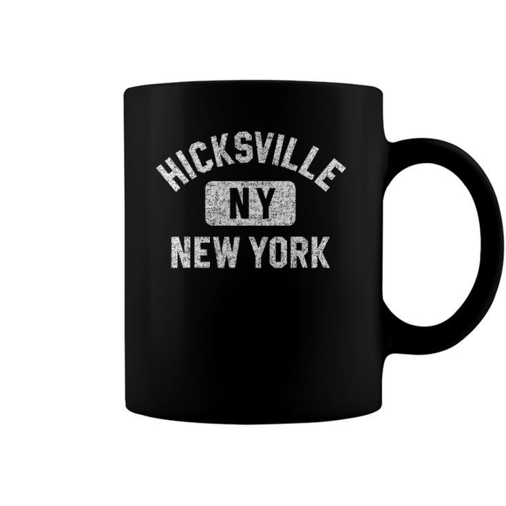 Hicksville Ny New York Gym Style Distressed White Print Coffee Mug