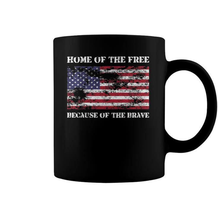 Home Of The Free Because Brave Grunge Coffee Mug